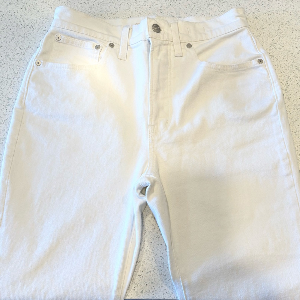 Hi Rise Straight Leg Ankle Length Jeans With Raw Hem The Perfect Vintage Jean - Picture 8 of 14